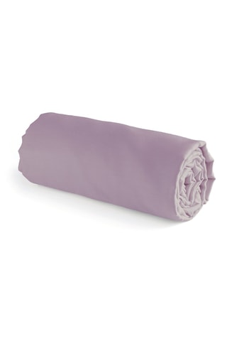 Drap-housse en satin de coton Uni - 80 fils/cm² - Lilas