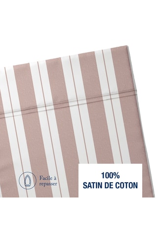 Drap plat en satin de coton Chloé - 80 fils/cm² - Vieux rose
