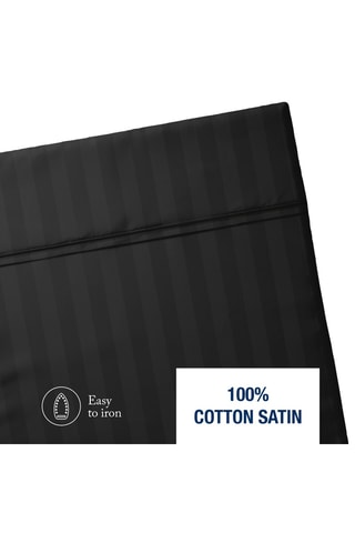 Drap plat en satin de coton - 80 fils/cm² - Noir
