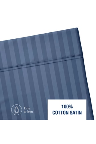 Drap plat en satin de coton - 80 fils/cm² - Bleu