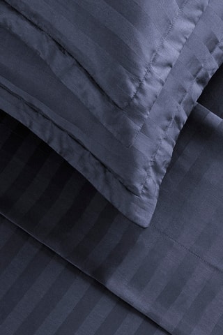 Drap plat en satin de coton - 80 fils/cm² - Bleu foncé