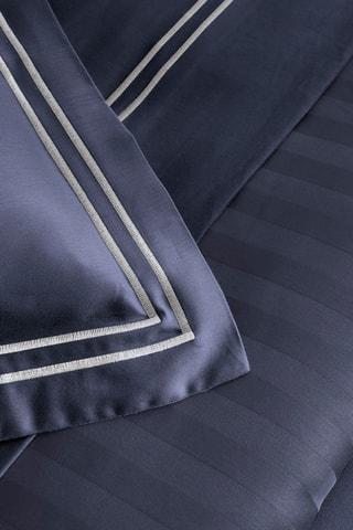 Parure de couette en satin de coton Antibes - 80 fils/cm² - Bleu