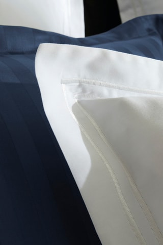 Parure de couette en satin de coton Antibes - 80 fils/cm² - Blanc