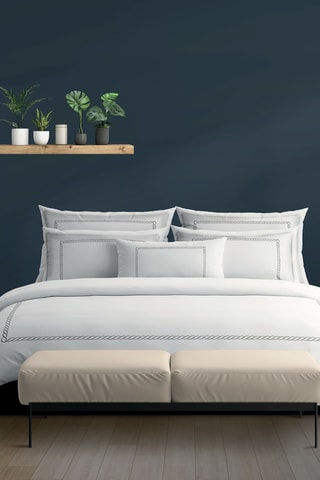 Parure de couette en satin de coton Eclat de soie - 80 fils/cm² - Gris