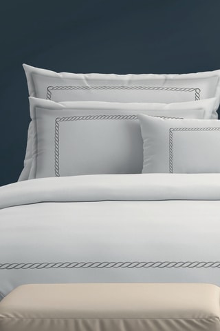 Parure de couette en satin de coton Eclat de soie - 80 fils/cm² - Gris