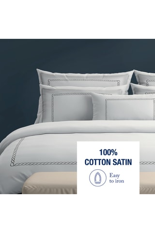 Parure de couette en satin de coton Eclat de soie - 80 fils/cm² - Gris