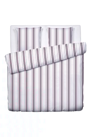 Parure de couette en satin de coton Elsa - 80 fils/cm² - Blanc et mauve