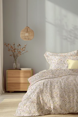 Parure de couette en satin de coton Havre d'ambre - 80 fils/cm² - Blanc