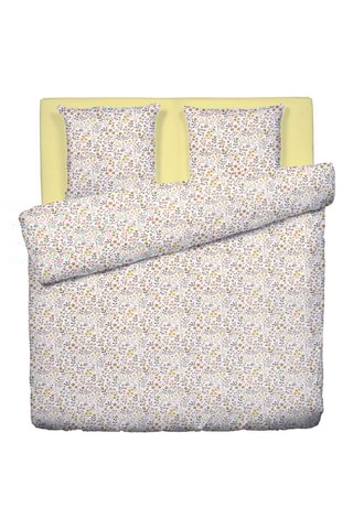 Parure de couette en satin de coton Havre d'ambre - 80 fils/cm² - Blanc