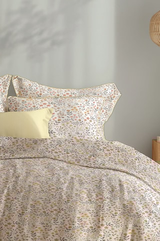 Parure de couette en satin de coton Havre d'ambre - 80 fils/cm² - Blanc
