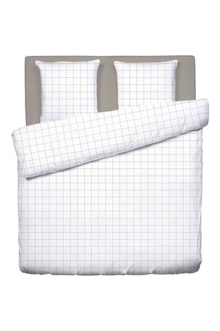 Parure de couette en satin de coton Noa - 80 fils/cm² - Blanc