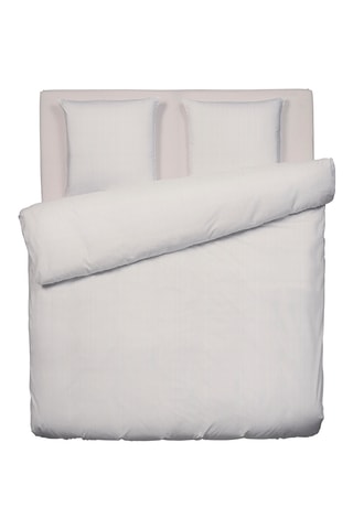 Parure de couette en satin de coton Toulouse - 80 fils/cm² - Blanc et taupe