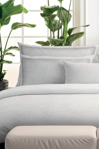 Parure de couette en satin de coton Mélodie impériale - 80 fils/cm² - Blanc