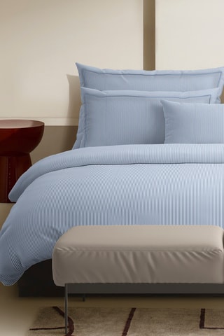 Parure de couette en percale de coton Toulouse - 80 fils/cm² - Ciel