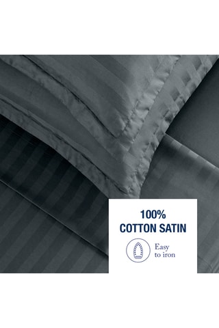 Parure de draps en satin de coton Dobby - 80 fils/cm² - Gris foncé