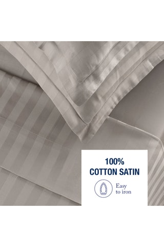 Parure de draps en satin de coton Dobby - 80 fils/cm² - Taupe