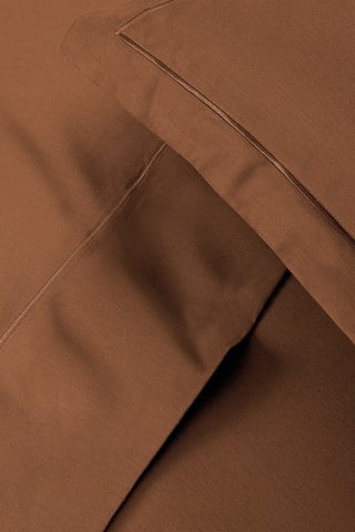 Parure de draps en satin de coton Uni - 80 fils/cm² - Marron