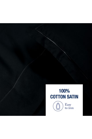Parure de draps en satin de coton Uni - 80 fils/cm² - Noir