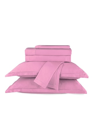 Parure de draps en satin de coton Uni - 80 fils/cm² - Rose