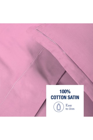 Parure de draps en satin de coton Uni - 80 fils/cm² - Rose