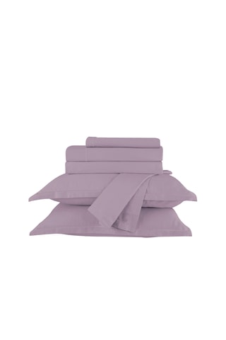 Parure de draps en satin de coton Uni - 80 fils/cm² - Lilas