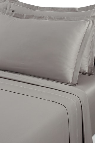 Parure de draps en satin de coton Uni - 80 fils/cm² - Taupe