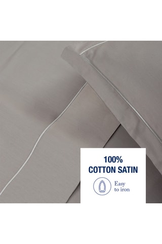 Parure de draps en satin de coton Uni - 80 fils/cm² - Taupe