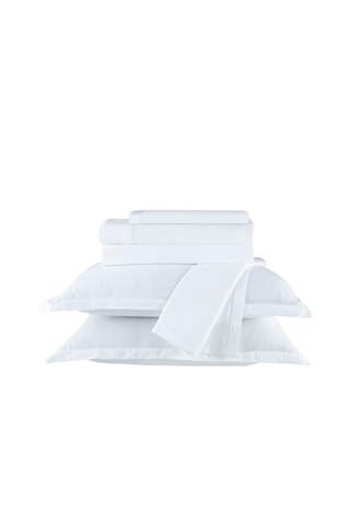 Parure de draps en satin de coton Uni - 80 fils/cm² - Blanc