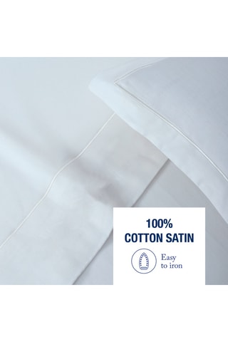 Parure de draps en satin de coton Uni - 80 fils/cm² - Blanc