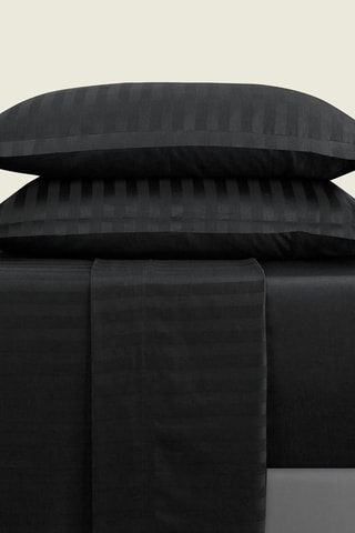 Parure de draps en satin de coton - 80 fils/cm² - Noir