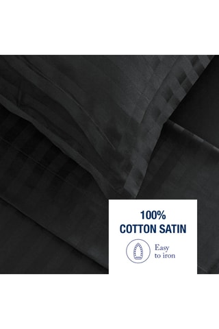 Parure de draps en satin de coton - 80 fils/cm² - Noir