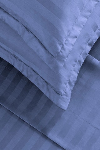 Parure de draps en satin de coton - 80 fils/cm² - Bleu
