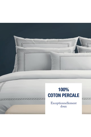 2 taies d'oreiller en satin de coton Eclat de soie - 80 fils/cm² - Gris