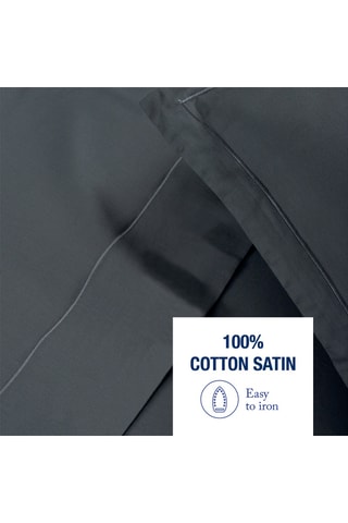 2 taies d'oreiller en satin de coton Uni - 80 fils/cm² - Gris