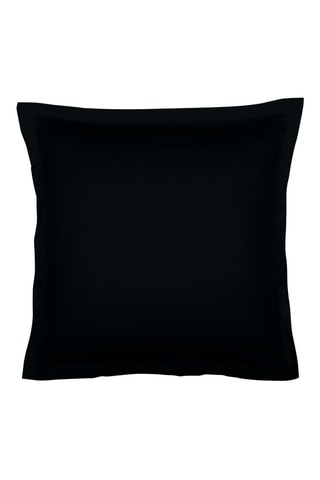 2 taies d'oreiller en satin de coton Uni - 80 fils/cm² - Noir