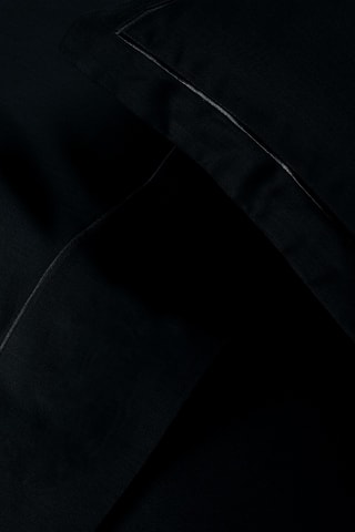 2 taies d'oreiller en satin de coton Uni - 80 fils/cm² - Noir