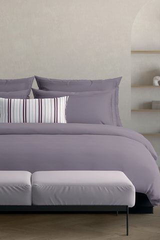 2 taies d'oreiller en satin de coton Uni - 80 fils/cm² - Lilas