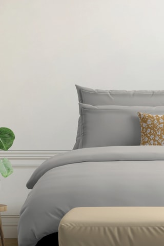 2 taies d'oreiller en satin de coton Uni - 80 fils/cm² - Taupe