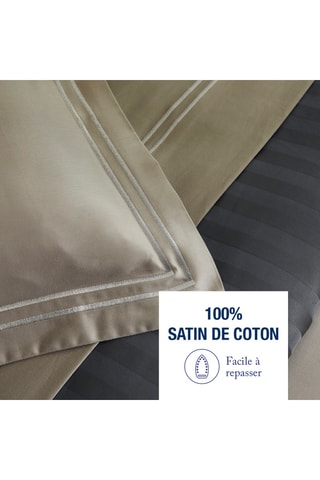 2 taies d'oreiller en satin de coton Antibes - 80 fils/cm² - Taupe