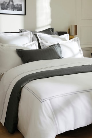 2 taies d'oreiller en satin de coton Antibes - 80 fils/cm² - Gris