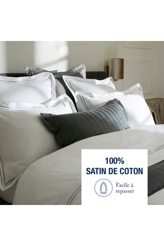 2 taies d'oreiller en satin de coton Antibes - 80 fils/cm² - Gris