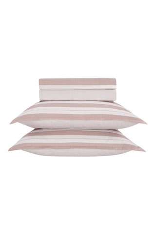 Parure de draps réversible en satin de coton Chloé - 80 fils/cm² - Vieux rose