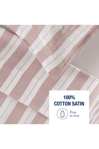 Parure de draps réversible en satin de coton Chloé - 80 fils/cm² - Vieux rose