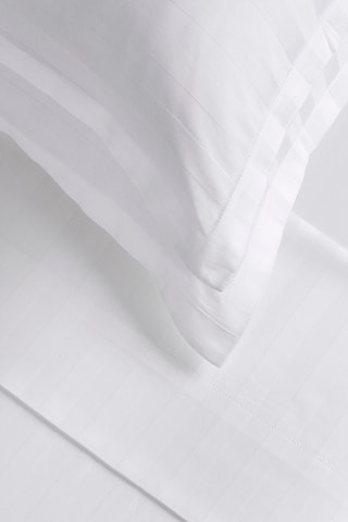 Parure de draps en satin de coton Dobby - 80 fils/cm² - Blanc