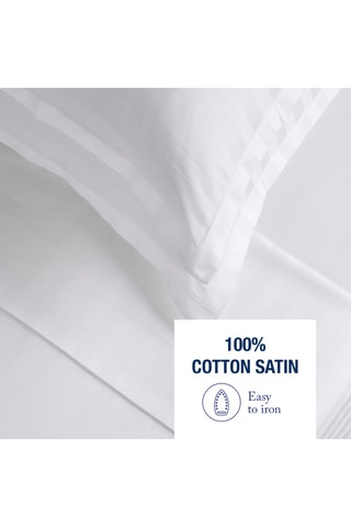 Parure de draps en satin de coton Dobby - 80 fils/cm² - Blanc