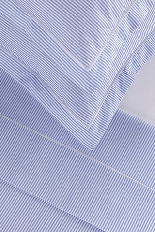 Parure de draps réversible en satin de coton Toulouse - 80 fils/cm² - Ciel