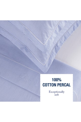 Parure de draps réversible en satin de coton Toulouse - 80 fils/cm² - Ciel