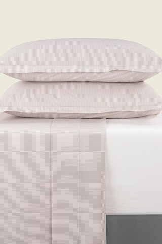 Parure de draps réversible en satin de coton Toulouse - 80 fils/cm² - Blanc