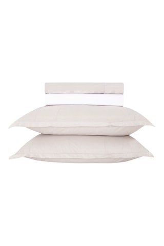 Parure de draps réversible en satin de coton Toulouse - 80 fils/cm² - Blanc