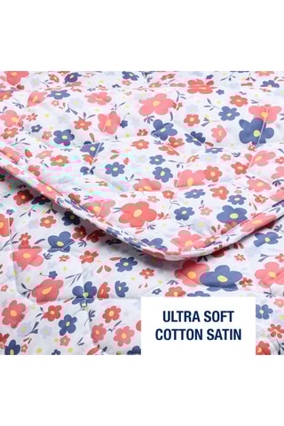 Couvre-lit en satin de coton Capucine - 80 fils/cm² - Bleu et rose